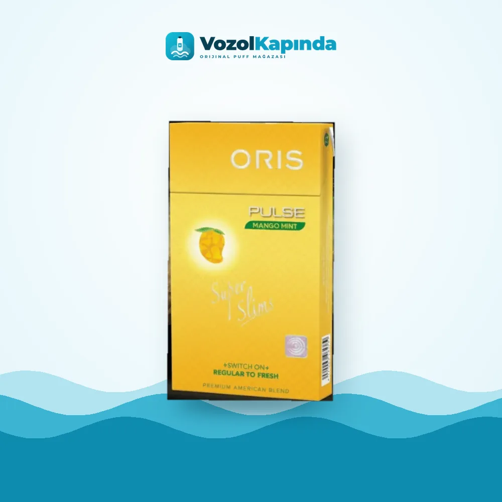 Oris Pulse Mango Mint Süperslim Sigara (Mango Aromalı) Paket Görünümü Oris Pulse Mango Mint Süperslim Sigara (Mango Aromalı) paket görünümü