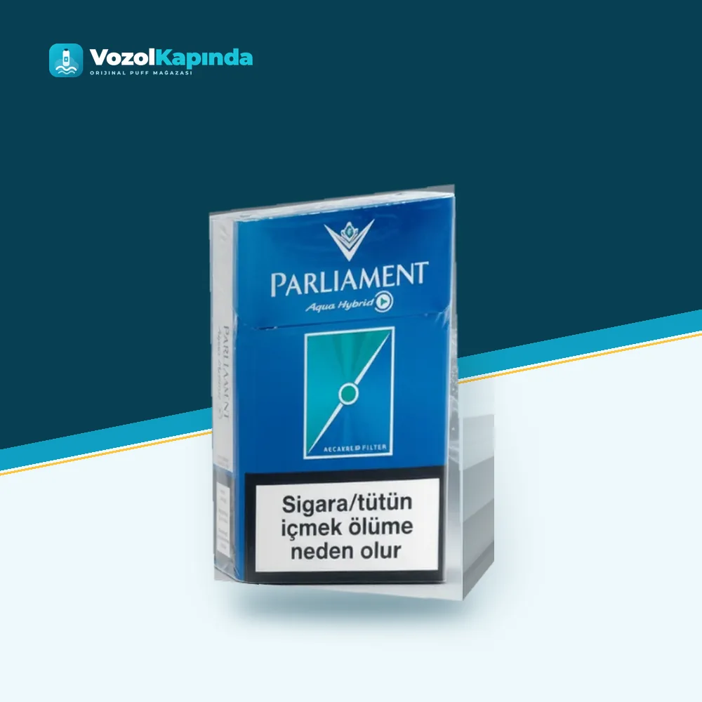 Parliament Aqua Hybrid Sigara Paket Görünümü Parliament Aqua Hybrid Sigara ön yüz görseli, orijinal ambalaj