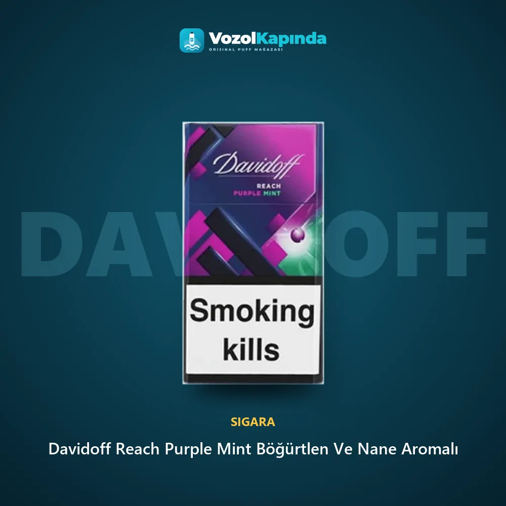 Davidoff Reach Purple Mint Böğürtlen Ve Nane Aromalı bilgi kartı, orijinal sigara