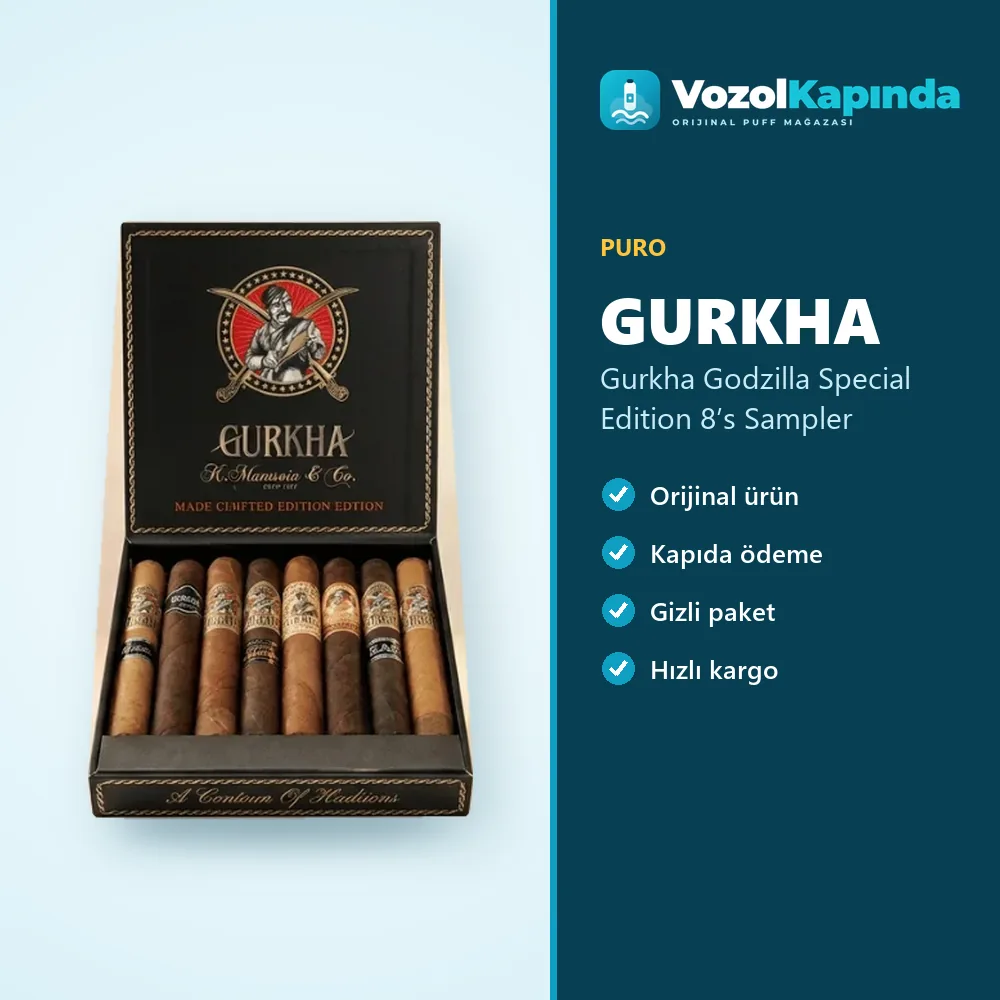 Gurkha Godzilla Special Edition 8’s Sampler özellikleri: orijinal ürün, kapıda ödeme, gizli paket