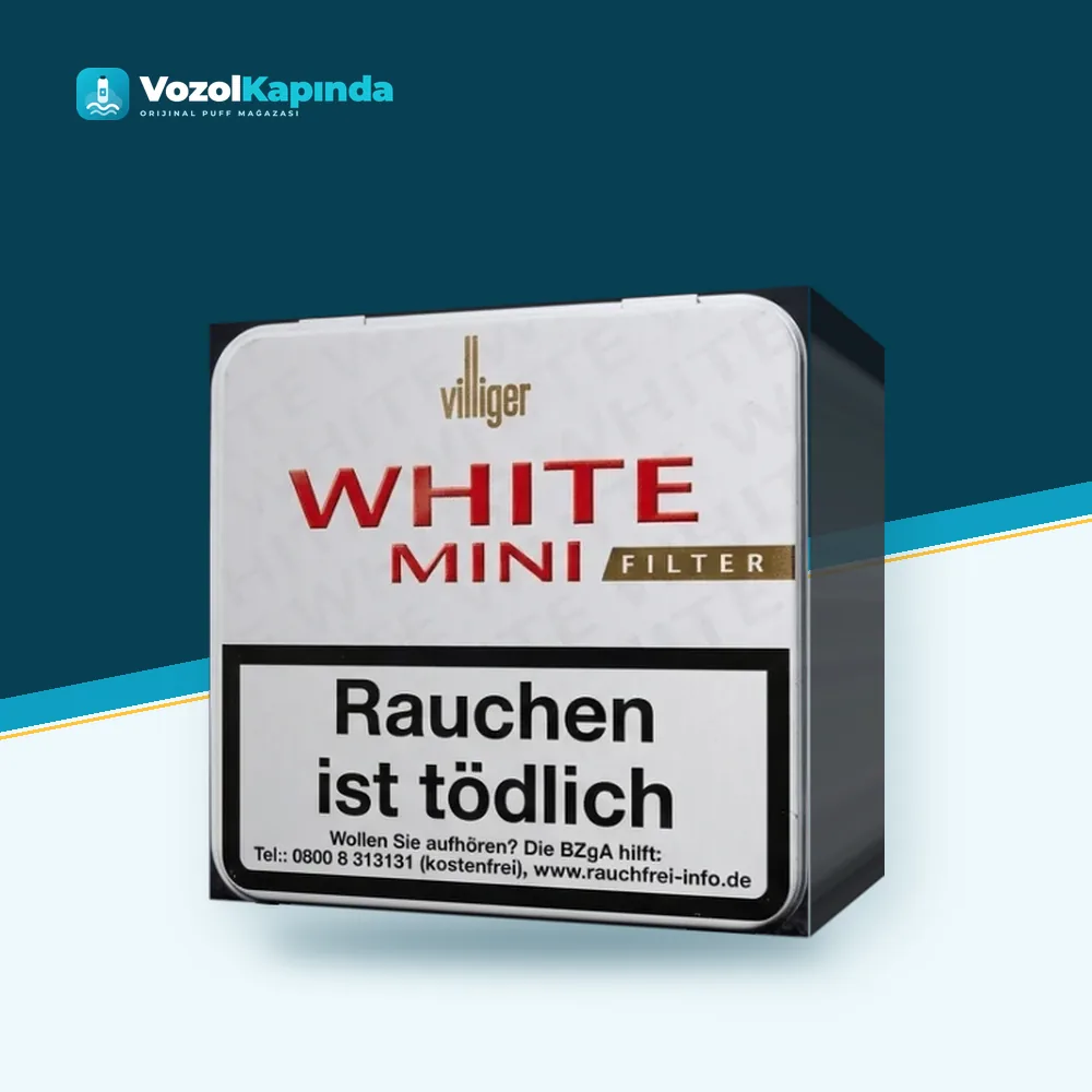 Villiger White Mini Metal Kutulu Orijinal Ambalaj Villiger White Mini Metal Kutulu ön yüz görseli, orijinal ambalaj