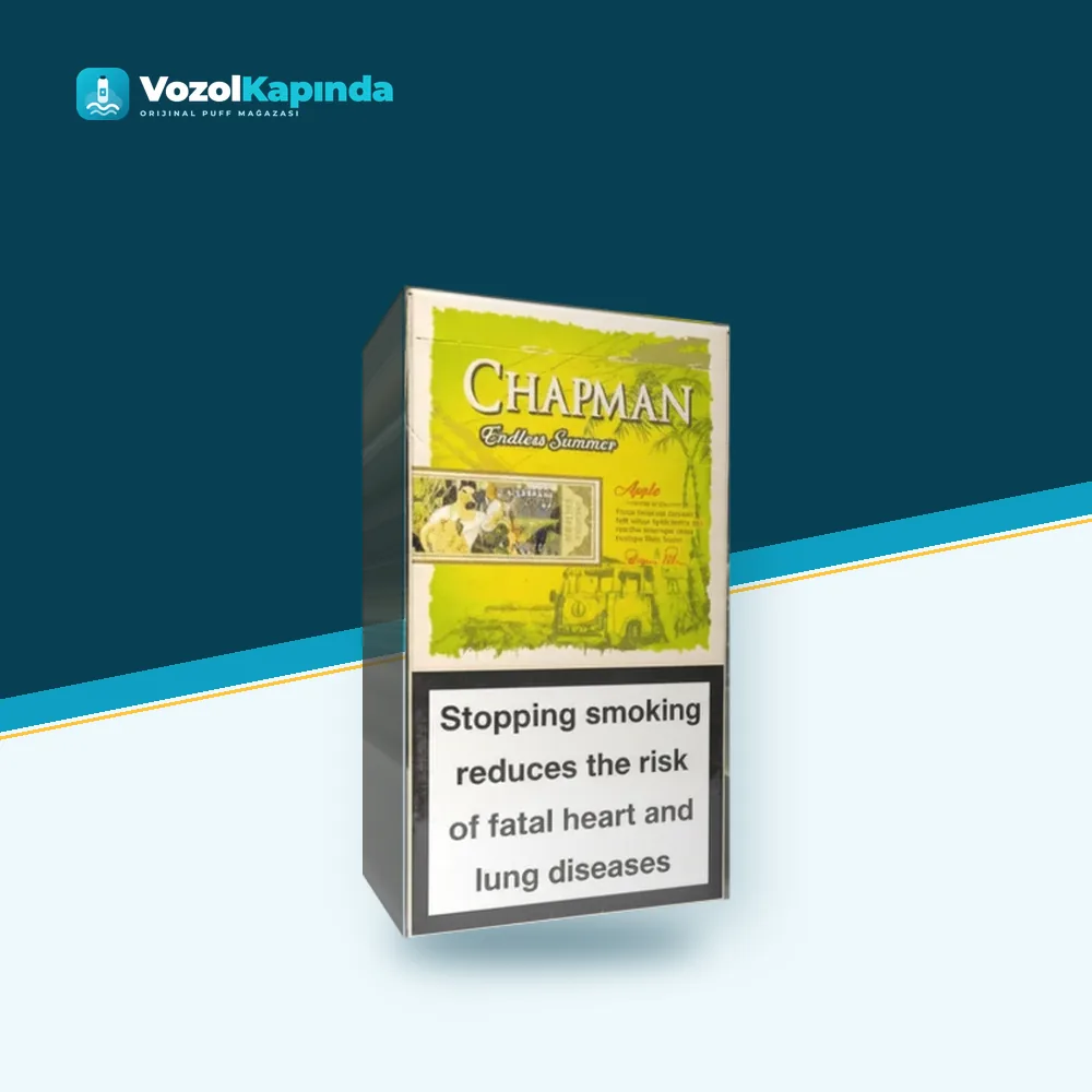 Chapman Endless Summer Green Slim Yeşil Elma Aromalı Sigara Orijinal Ambalaj Chapman Endless Summer Green Slim Yeşil Elma Aromalı Sigara ön yüz görseli, orijinal ambalaj