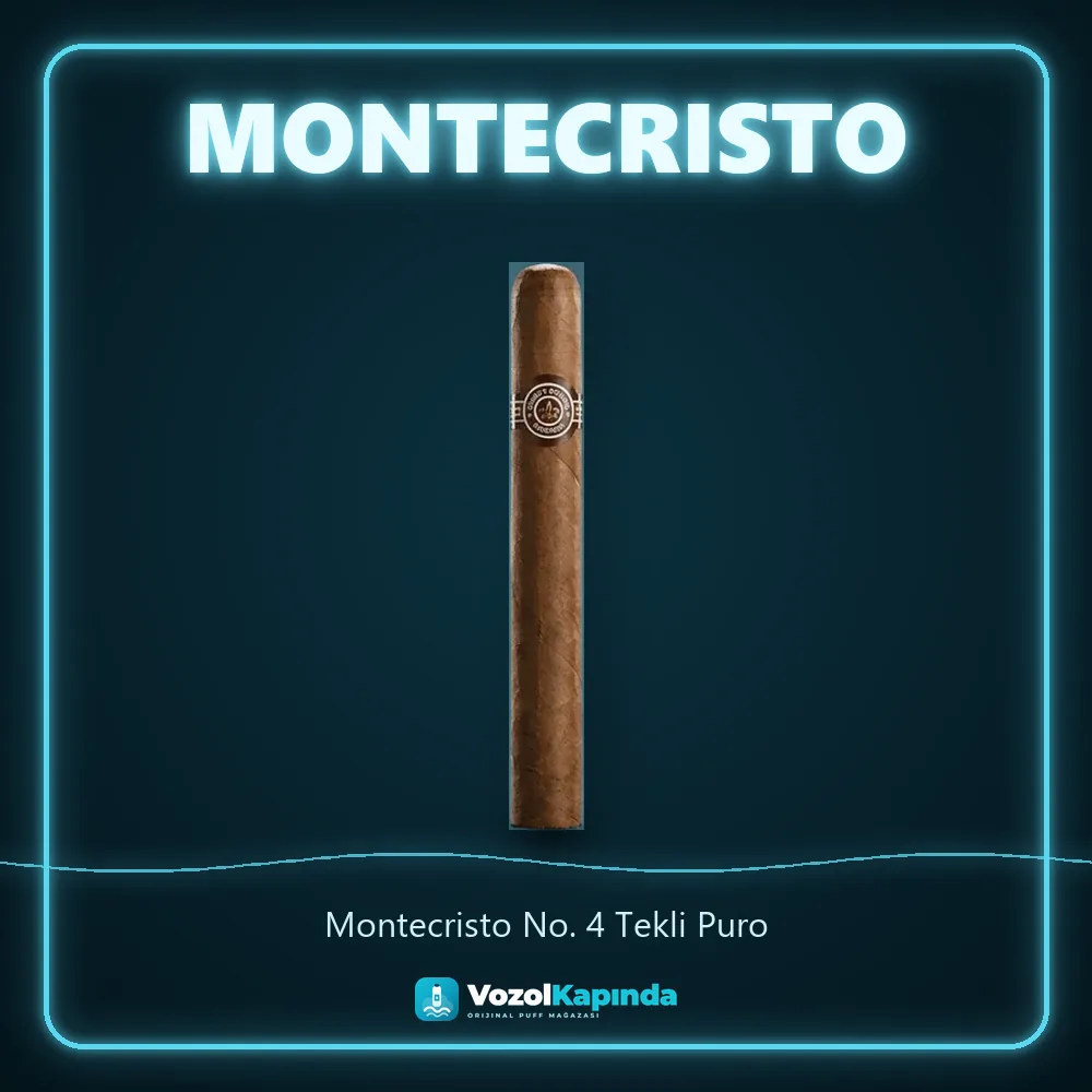 Montecristo No. 4 Tekli Puro Bilgi Kartı Montecristo No. 4 Tekli Puro bilgi kartı, orijinal Küba purosu