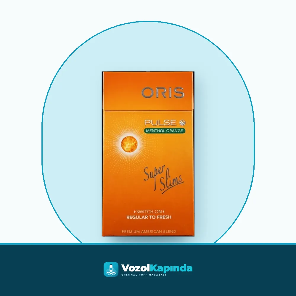 Oris Pulse Menthol Orange SuperSlims Sigara (Portakal Aromalı) Paket Görünümü Oris Pulse Menthol Orange SuperSlims Sigara (Portakal Aromalı) paket görünümü