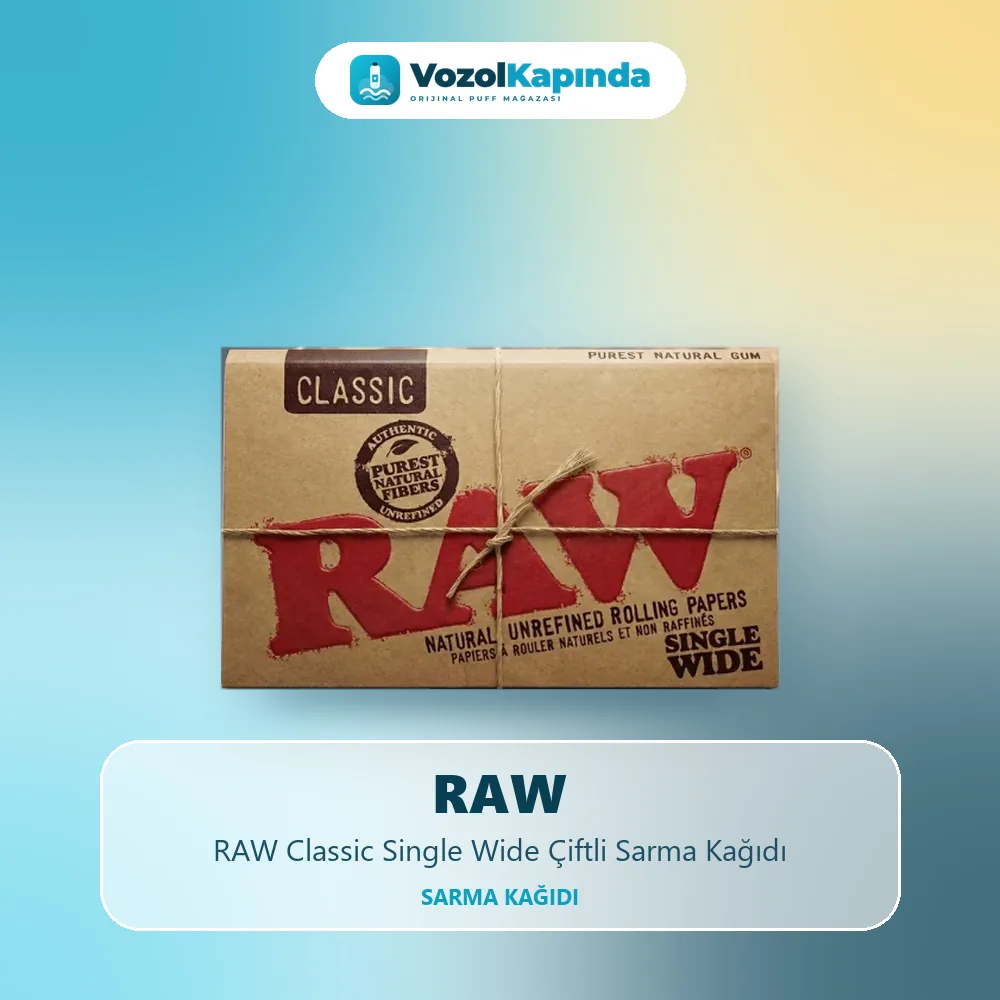 RAW Classic Single Wide Çiftli Sarma Kağıdı Bilgi Kartı RAW Classic Single Wide Çiftli Sarma Kağıdı sipariş avantajları: kapıda ödeme ve gizli paket