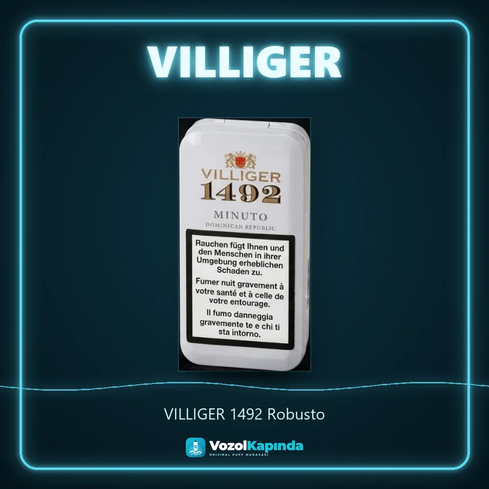 VILLIGER 1492 Robusto Sipariş Bilgileri VILLIGER 1492 Robusto bilgi kartı, orijinal puro