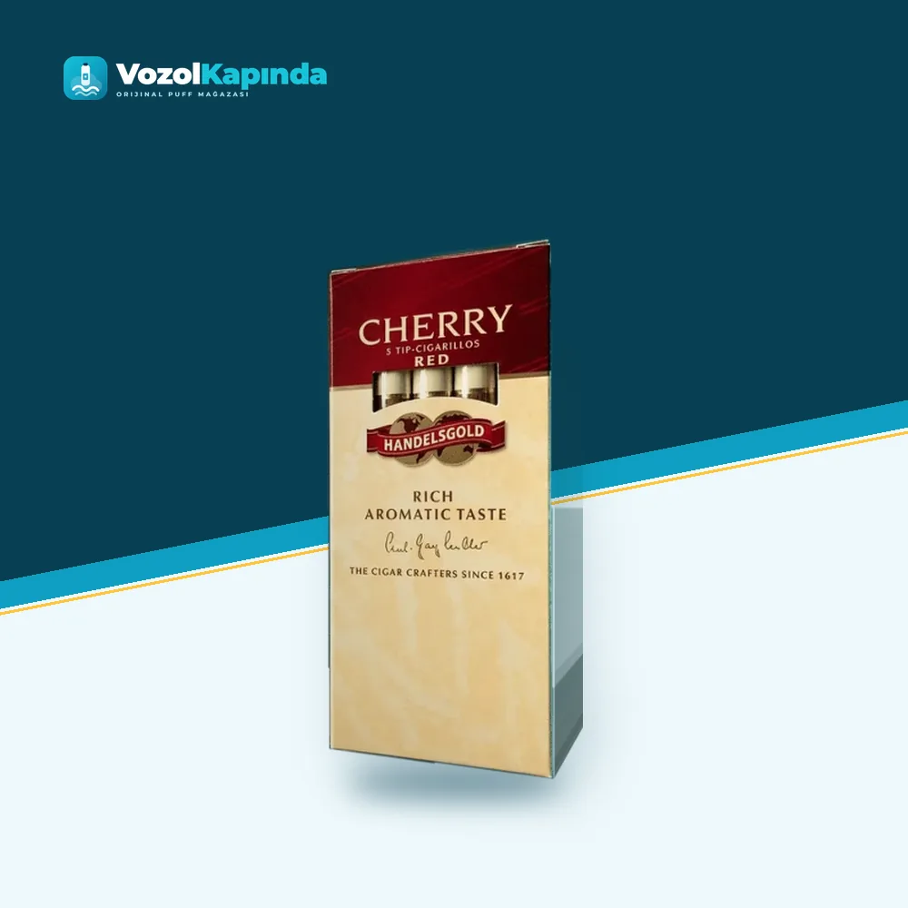 Handelsgold Red Cherry Sigarillo Ağızlıklı Vişne Aromalı Ürün Görseli Handelsgold Red Cherry Sigarillo Ağızlıklı Vişne Aromalı ön yüz görseli, orijinal ambalaj