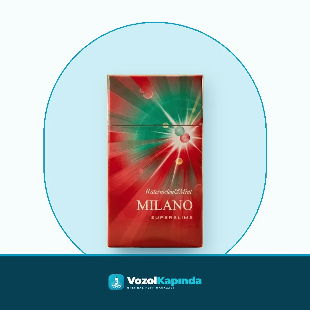 Milano Watermelon Mint Super Slim Sigara Ürün Görseli Milano Watermelon Mint Super Slim Sigara paket görünümü
