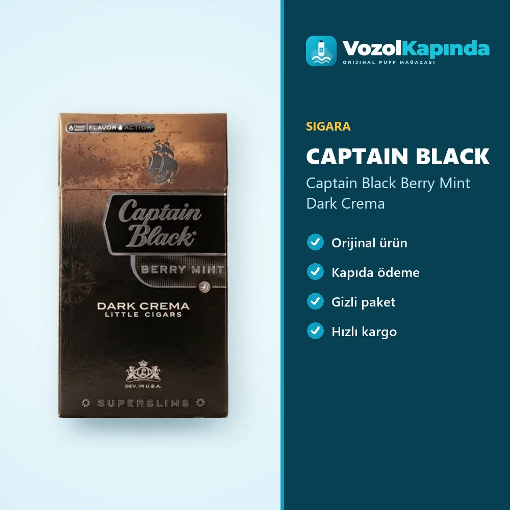 Captain Black Berry Mint Dark Crema Sipariş Bilgileri Captain Black Berry Mint Dark Crema özellikleri: orijinal ürün, kapıda ödeme, gizli paket
