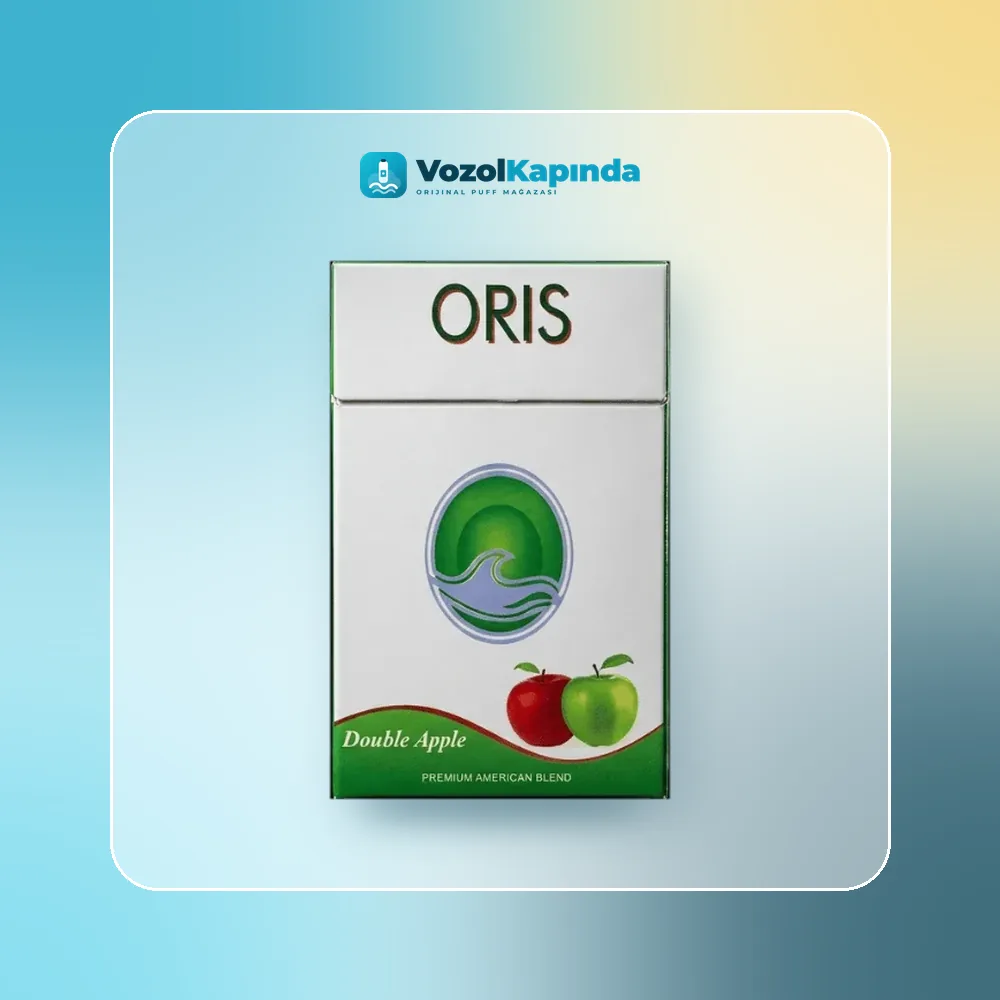 Oris Double Apple Sigara (Elma Aromalı) Paket Görünümü Oris Double Apple Sigara (Elma Aromalı) ön yüz görseli, orijinal ambalaj