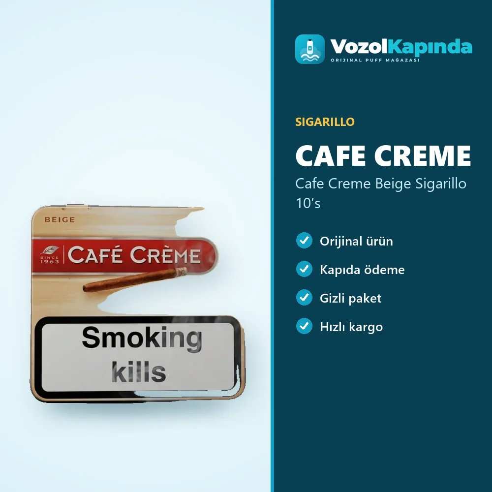 Cafe Creme Beige Sigarillo 10’s bilgi kartı, orijinal sigarillo