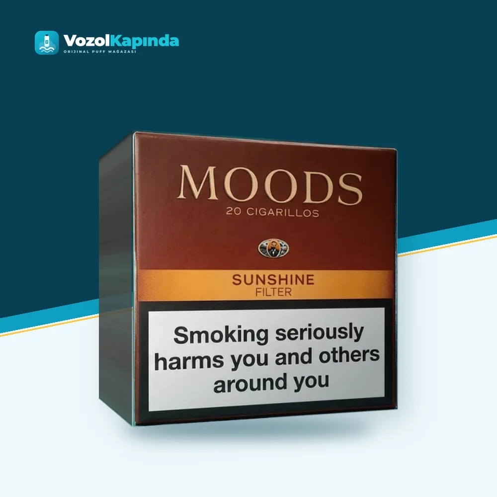 Dannemann Moods Sunshine Filter Sigarillo 20’s Paket Görünümü Dannemann Moods Sunshine Filter Sigarillo 20’s ön yüz görseli, orijinal ambalaj