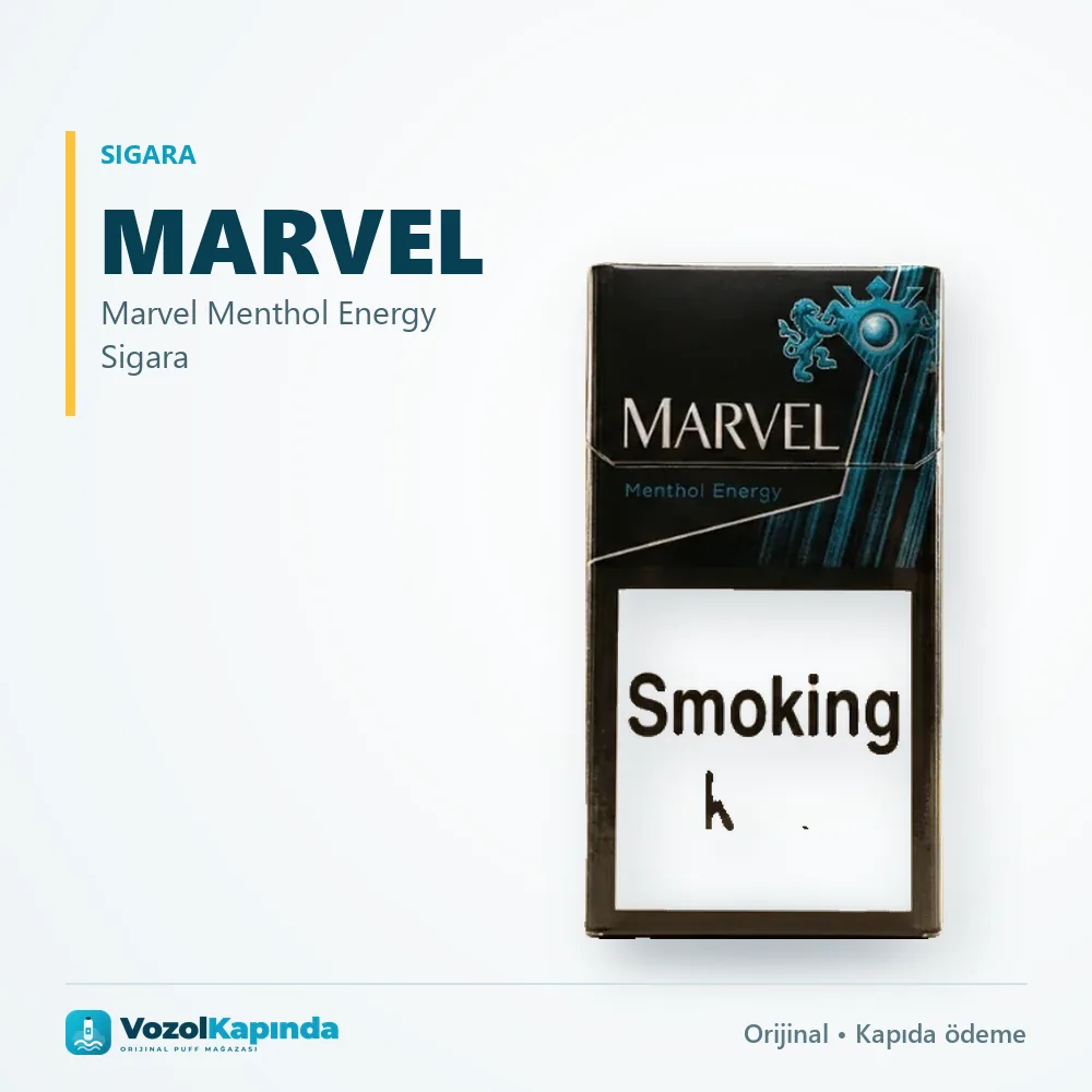 Marvel Menthol Energy Sigara bilgi kartı, orijinal sigara