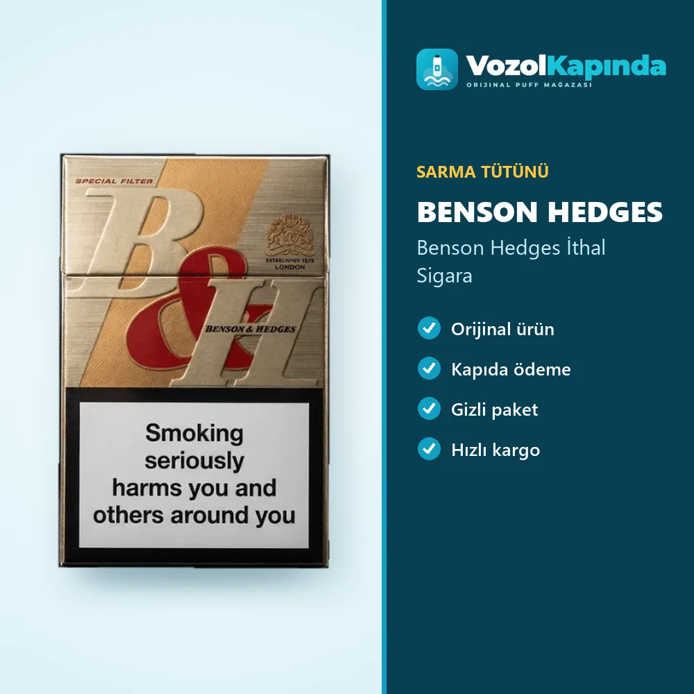Benson Hedges İthal Sigara sipariş avantajları: kapıda ödeme ve gizli paket