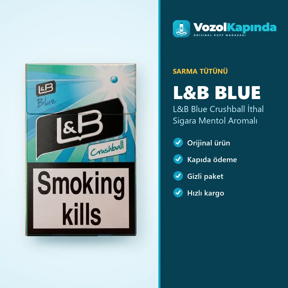 L&B Blue Crushball İthal Sigara Mentol Aromalı özellikleri: orijinal ürün, kapıda ödeme, gizli paket