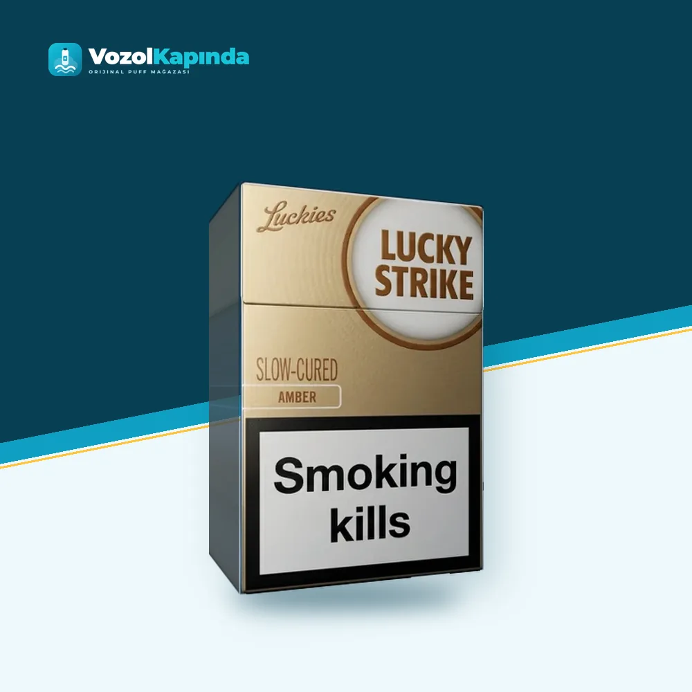 Lucky Strike Slow Cured Amber İthal Sigara ön yüz görseli, orijinal ambalaj