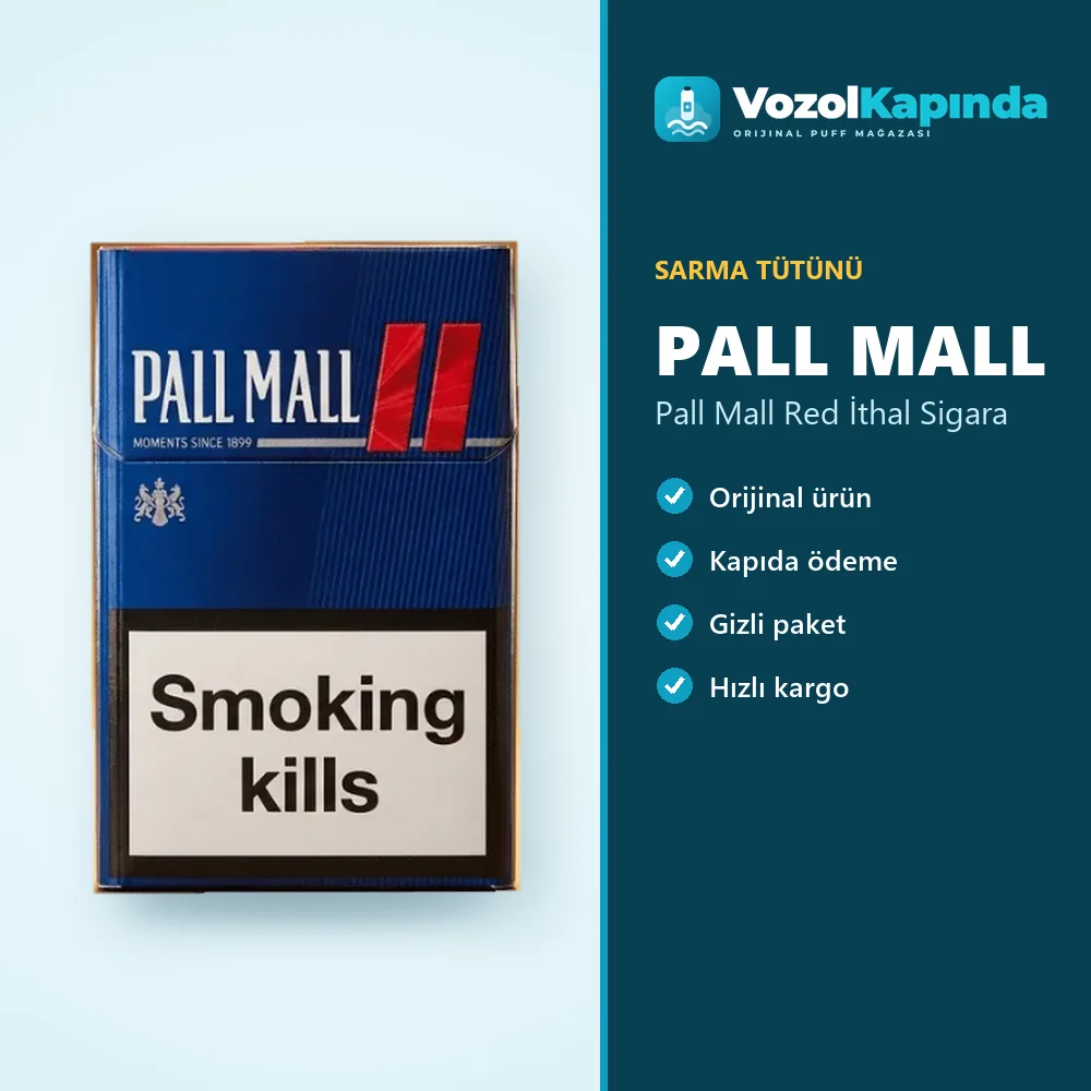 Pall Mall Red İthal Sigara Özellikleri Pall Mall Red İthal Sigara bilgi kartı, orijinal sarma tütünü