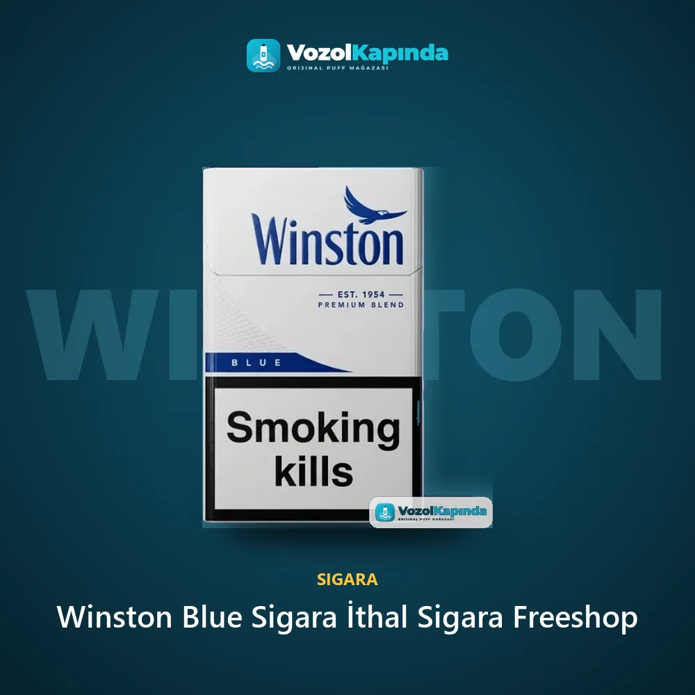 Winston Blue Sigara İthal Sigara Freeshop bilgi kartı, orijinal sigara