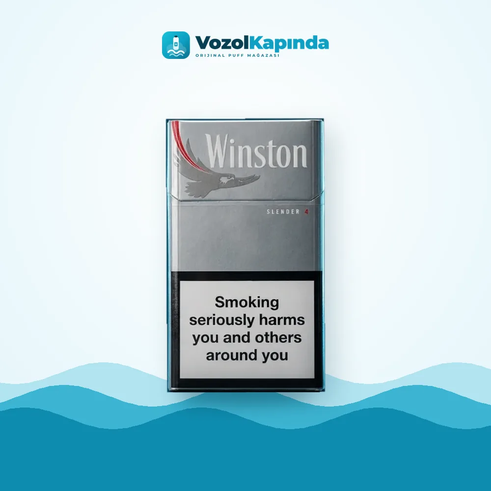 Winston Slender Grey İthal Sigara ön yüz görseli, orijinal ambalaj