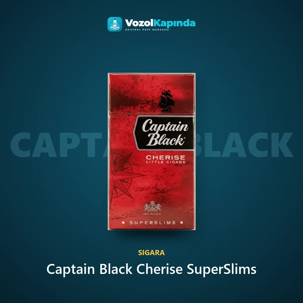 Captain Black Cherise SuperSlims Sipariş Bilgileri Captain Black Cherise SuperSlims bilgi kartı, orijinal sigara