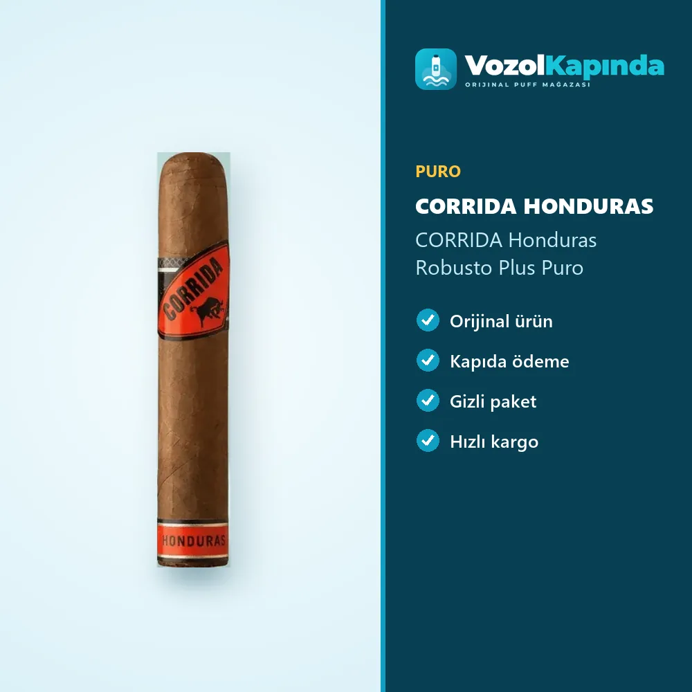 CORRIDA Honduras Robusto Plus Puro sipariş avantajları: kapıda ödeme ve gizli paket