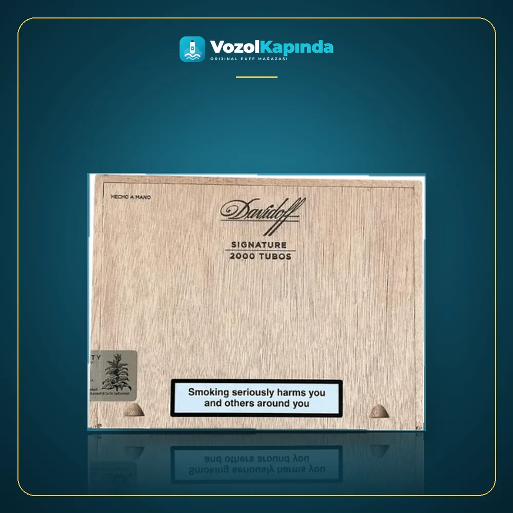 Davidoff Signature 2000 Tubos Ahşap Kutulu Orijinal Ambalaj Davidoff Signature 2000 Tubos Ahşap Kutulu ön yüz görseli, orijinal ambalaj