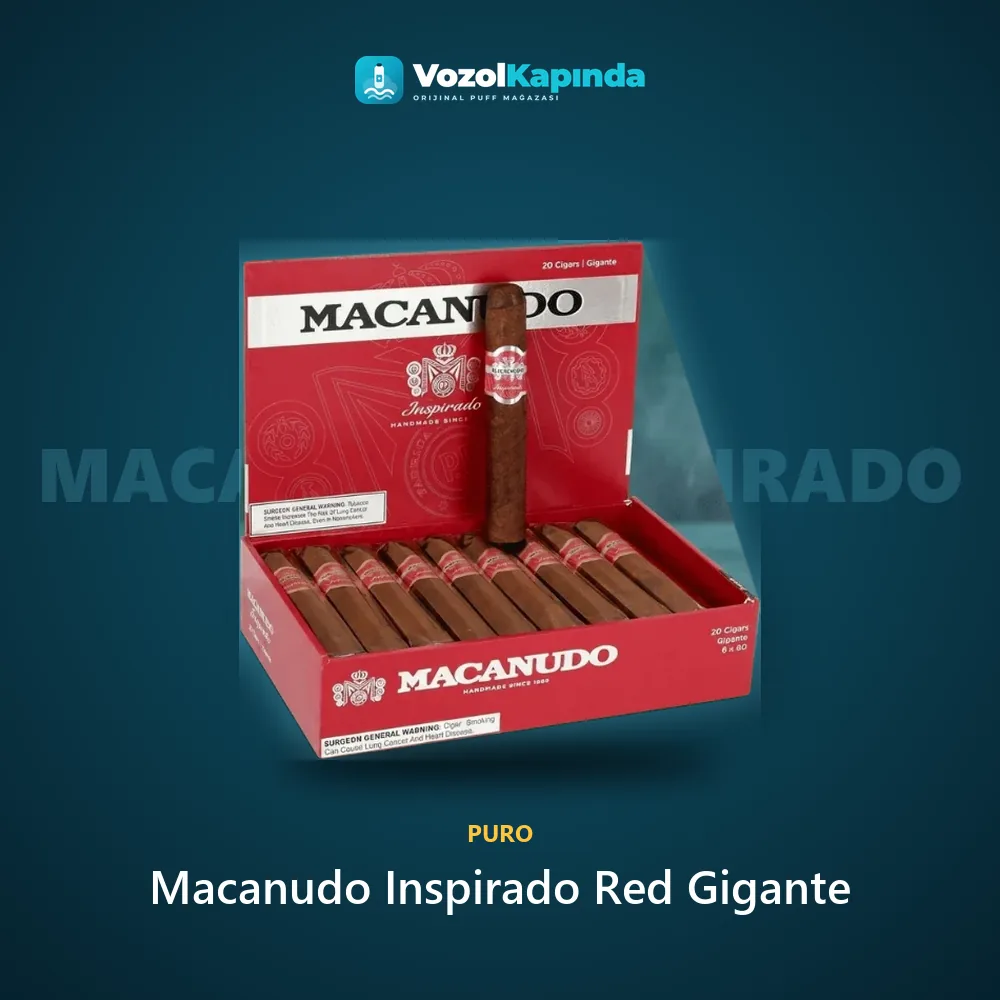 Macanudo Inspirado Red Gigante Bilgi Kartı Macanudo Inspirado Red Gigante bilgi kartı, orijinal puro