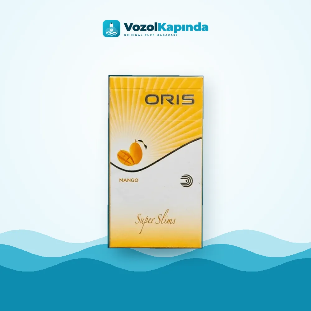 Oris Mango Superslims Sigara Orijinal Ambalaj Oris Mango Superslims Sigara paket görünümü