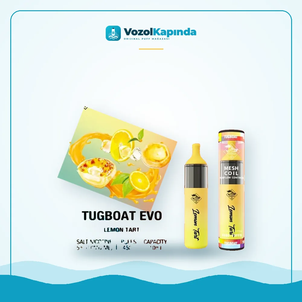 Tugboat EVO Lemon Tart 4500 Puff Sipariş Tugboat EVO Lemon Tart 4500 Puff satın al, Vozol Kapında