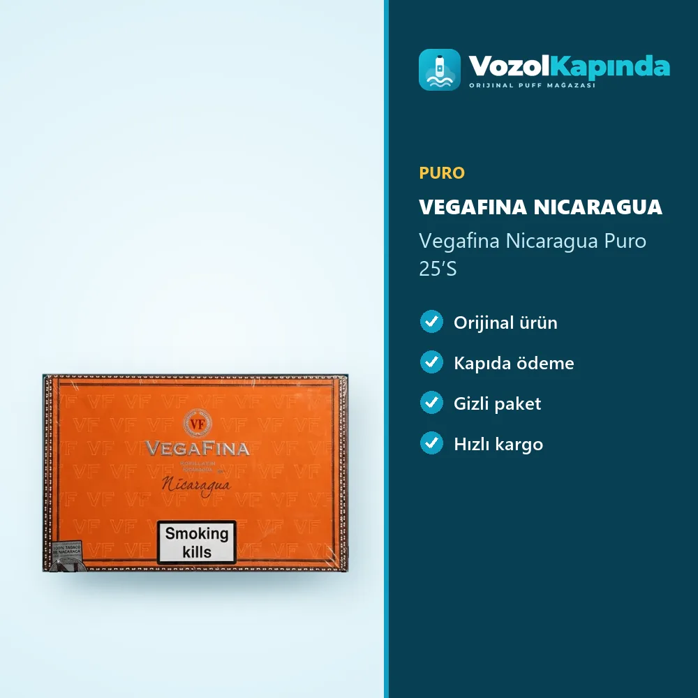 Vegafina Nicaragua Puro 25’S özellikleri: orijinal ürün, kapıda ödeme, gizli paket