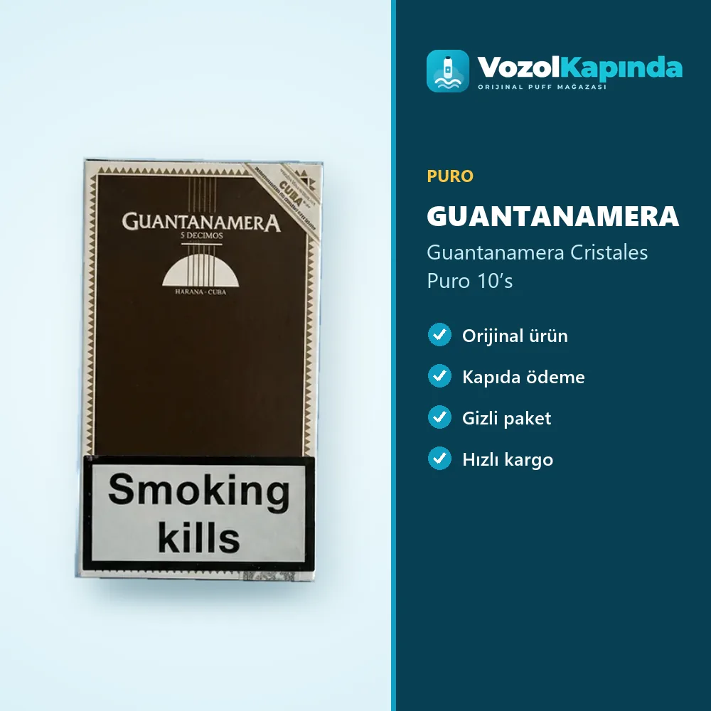 Guantanamera Cristales Puro 10’s Sipariş Bilgileri Guantanamera Cristales Puro 10’s özellikleri: orijinal ürün, kapıda ödeme, gizli paket