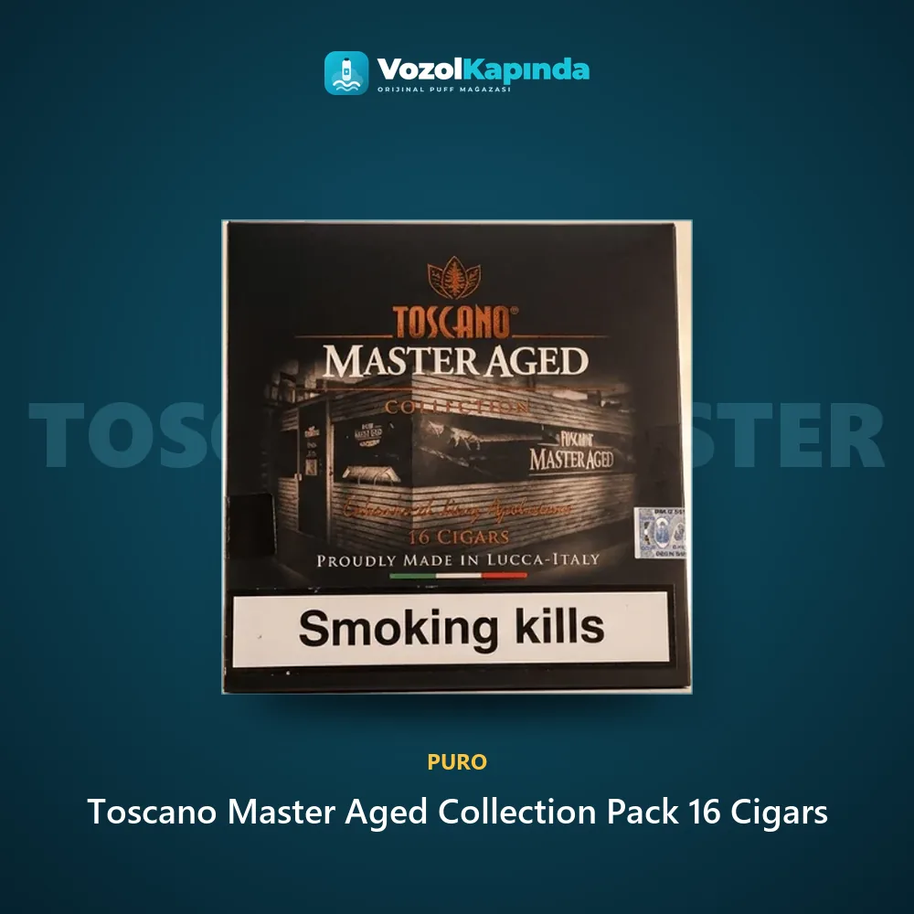Toscano Master Aged Collection Pack 16 Cigars Bilgi Kartı Toscano Master Aged Collection Pack 16 Cigars bilgi kartı, orijinal puro