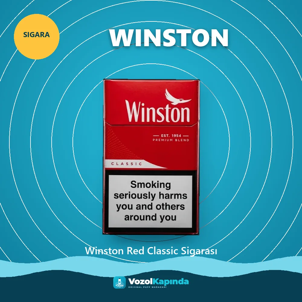 Winston Red Classic Sigarası bilgi kartı, orijinal sigara