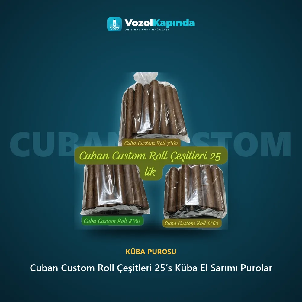 Cuban Custom Roll Çeşitleri 25’s Küba El Sarımı Purolar Sipariş Bilgileri Cuban Custom Roll Çeşitleri 25’s Küba El Sarımı Purolar sipariş avantajları: kapıda ödeme ve gizli paket