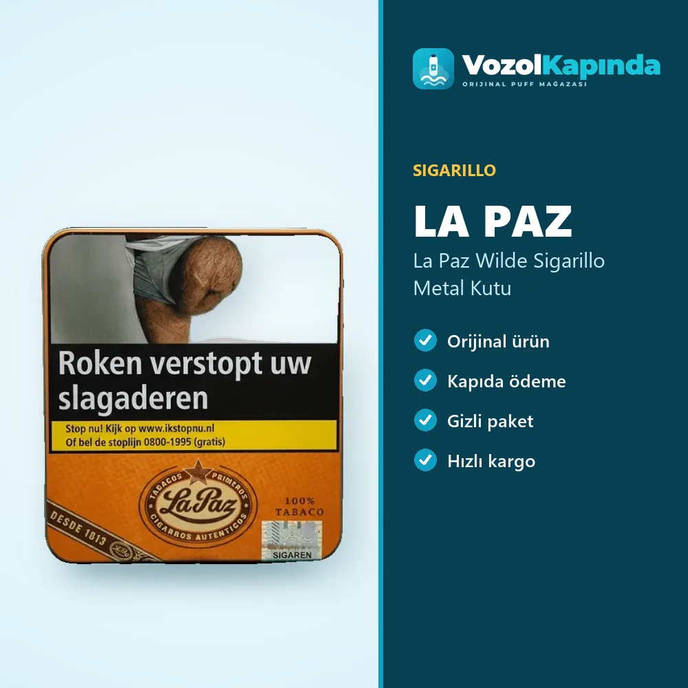 La Paz Wilde Sigarillo Metal Kutu sipariş avantajları: kapıda ödeme ve gizli paket