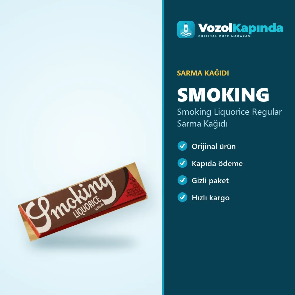 Smoking Liquorice Regular Sarma Kağıdı Sipariş Bilgileri Smoking Liquorice Regular Sarma Kağıdı bilgi kartı, orijinal sarma kağıdı