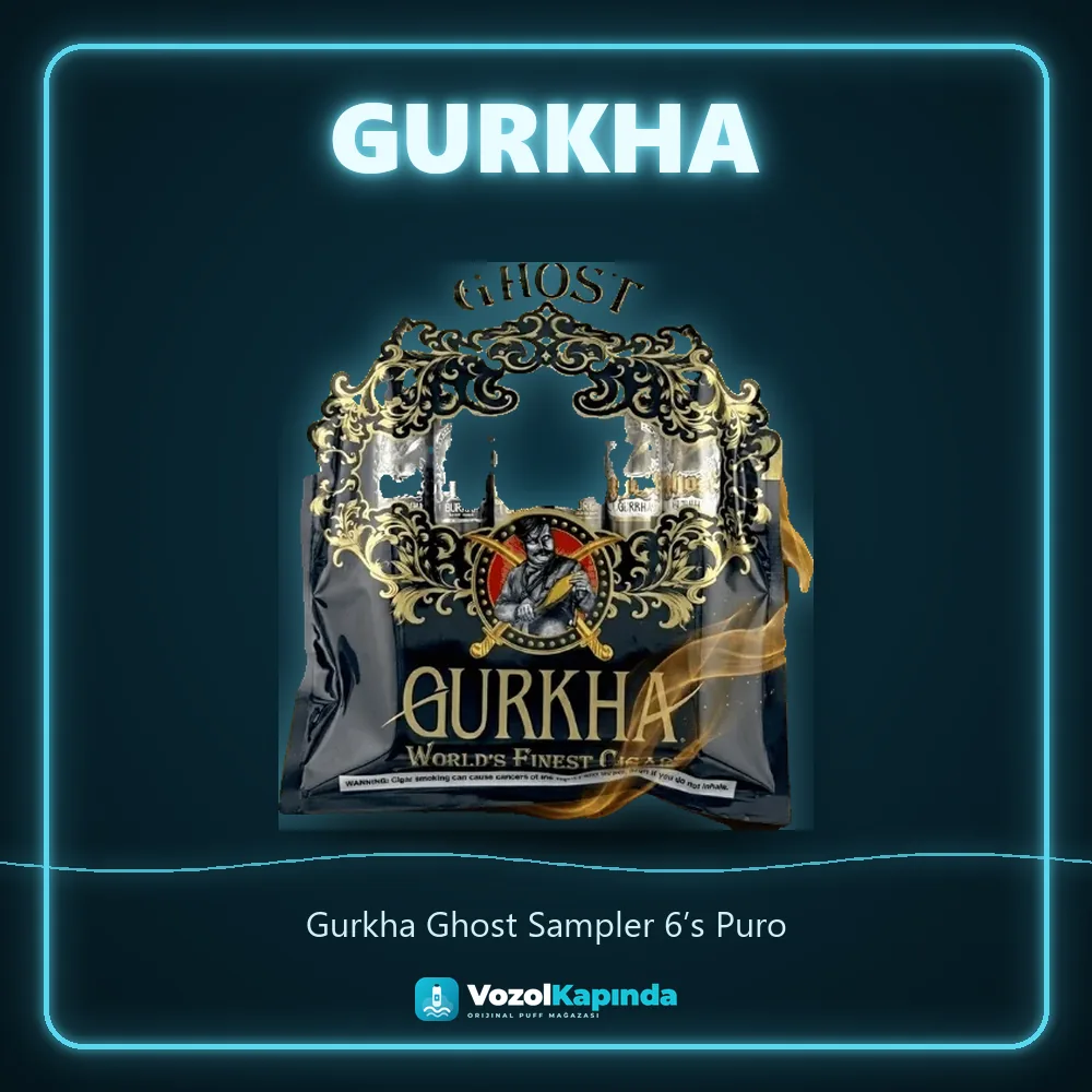 Gurkha Ghost Sampler 6’s Puro Sipariş Bilgileri Gurkha Ghost Sampler 6’s Puro bilgi kartı, orijinal puro