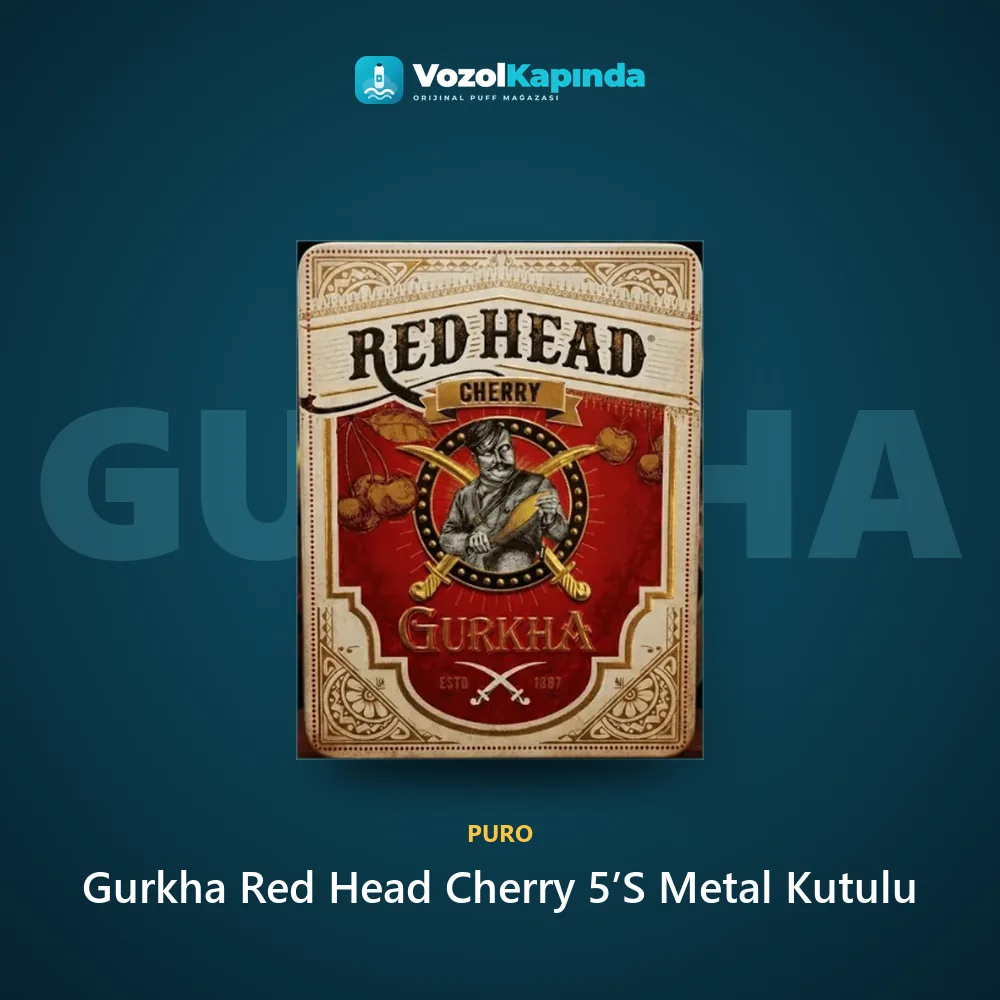 Gurkha Red Head Cherry 5’S Metal Kutulu Sipariş Bilgileri Gurkha Red Head Cherry 5’S Metal Kutulu bilgi kartı, orijinal puro