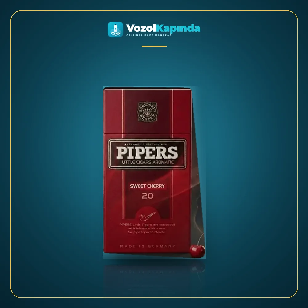 Pipers Sweet Cherry Sigara Orijinal Ambalaj Pipers Sweet Cherry Sigara ön yüz görseli, orijinal ambalaj