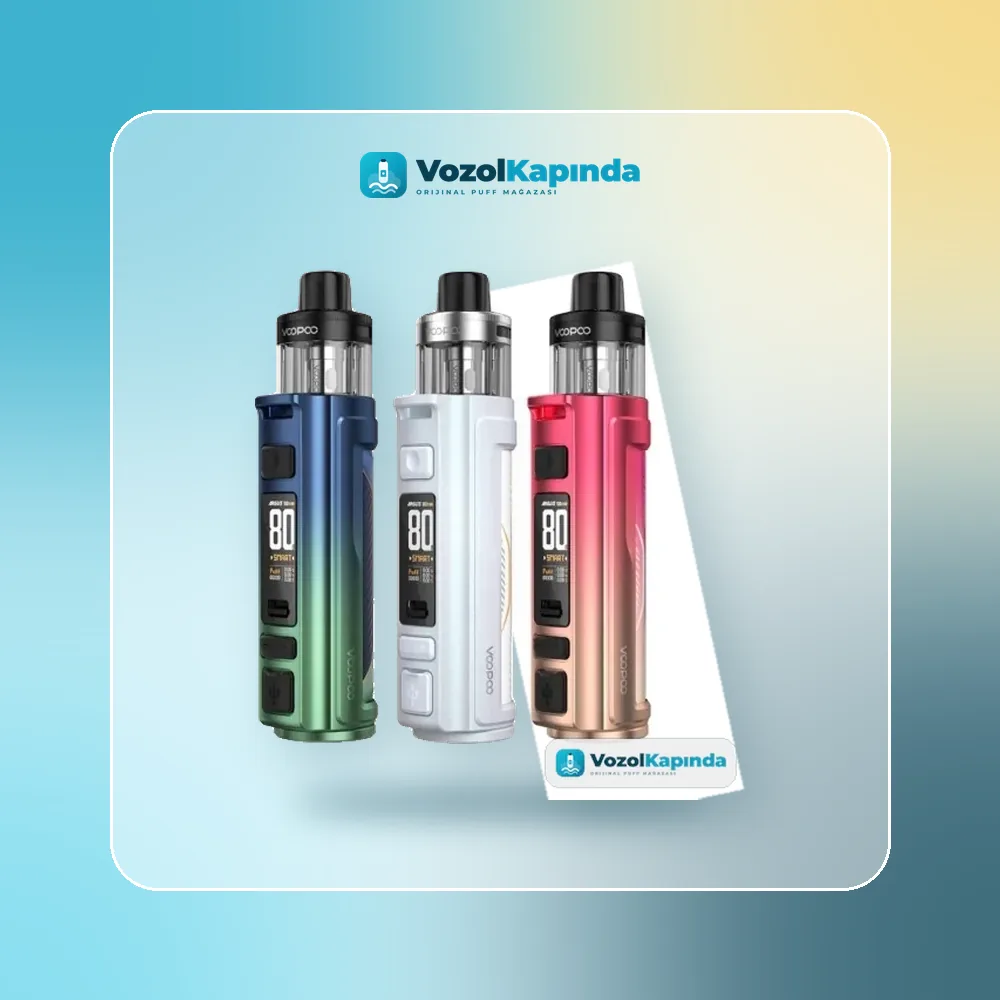VooPoo Argus Pro 2 Elektronik Sigara Orijinal Ambalaj VooPoo Argus Pro 2 Elektronik Sigara ön yüz görseli, orijinal ambalaj