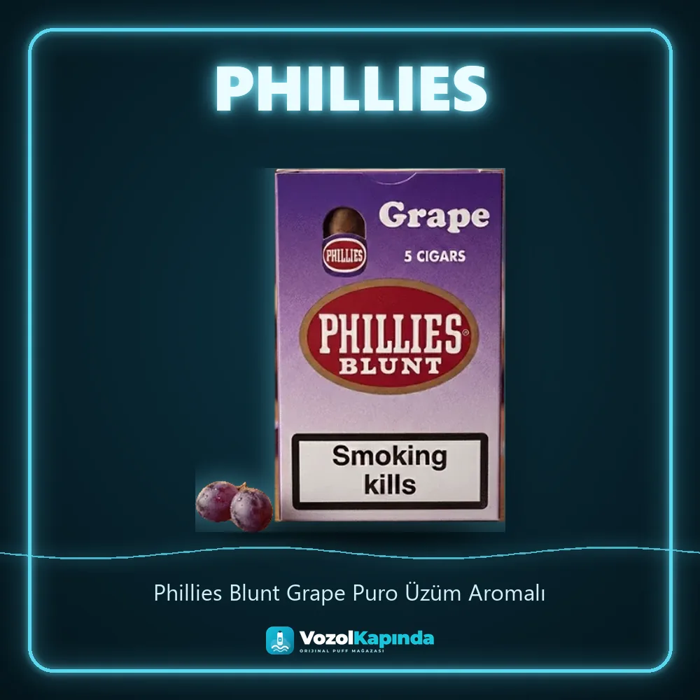 Phillies Blunt Grape Puro Üzüm Aromalı Özellikleri Phillies Blunt Grape Puro Üzüm Aromalı bilgi kartı, orijinal puro