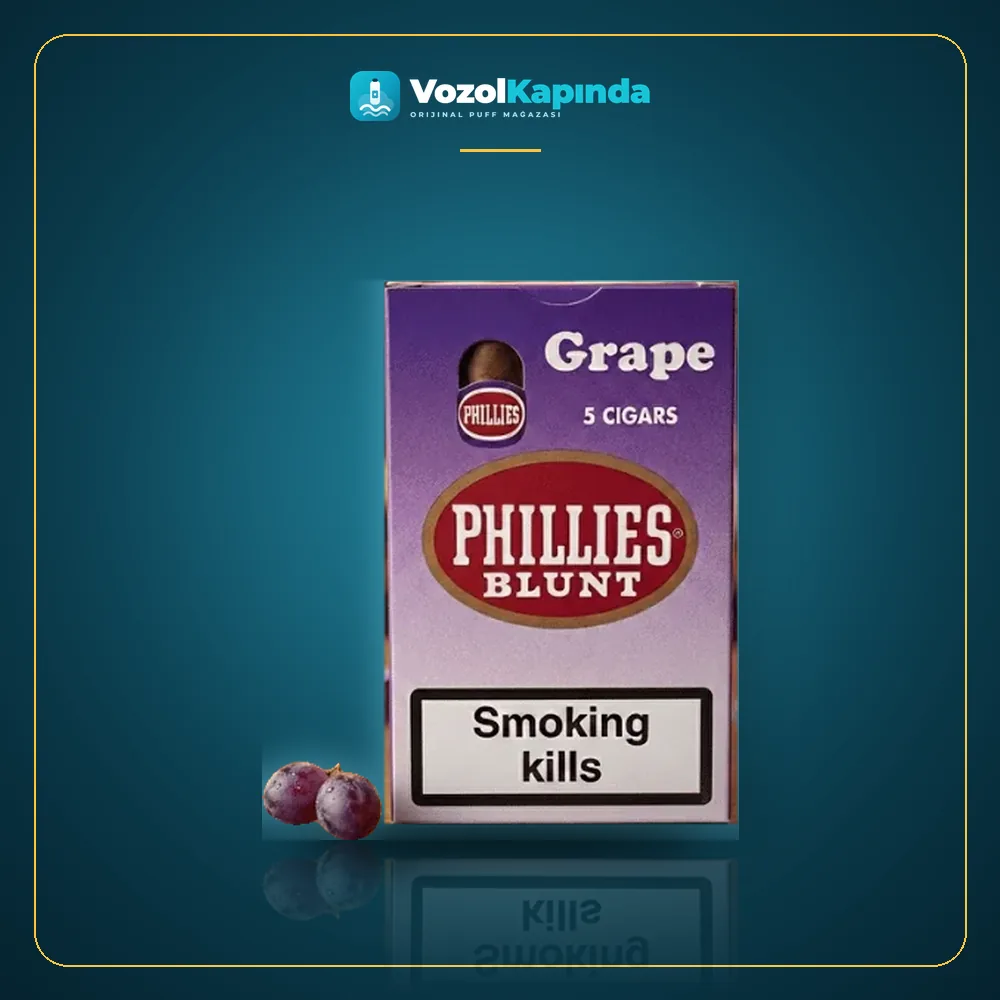 Phillies Blunt Grape Puro Üzüm Aromalı Ürün Görseli Phillies Blunt Grape Puro Üzüm Aromalı ön yüz görseli, orijinal ambalaj