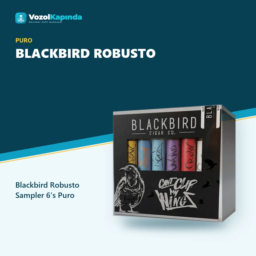Blackbird Robusto Sampler 6’s Puro Sipariş Bilgileri Blackbird Robusto Sampler 6’s Puro özellikleri: orijinal ürün, kapıda ödeme, gizli paket