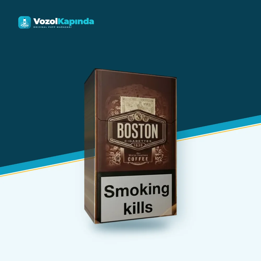 Boston 1630 Rich Aroma Coffee Slender Sigara Orijinal Ambalaj Boston 1630 Rich Aroma Coffee Slender Sigara ön yüz görseli, orijinal ambalaj