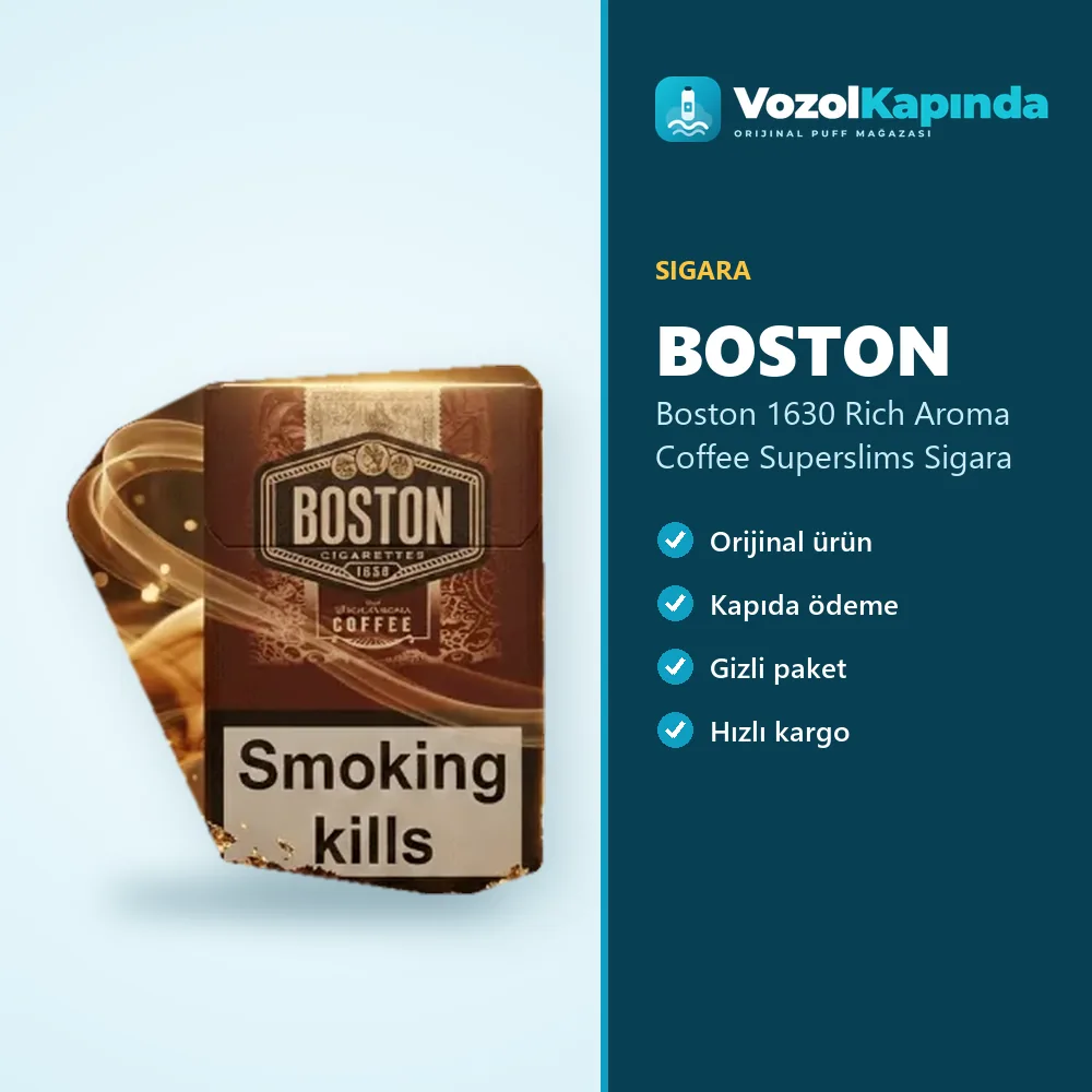 Boston 1630 Rich Aroma Coffee Superslims Sigara özellikleri: orijinal ürün, kapıda ödeme, gizli paket