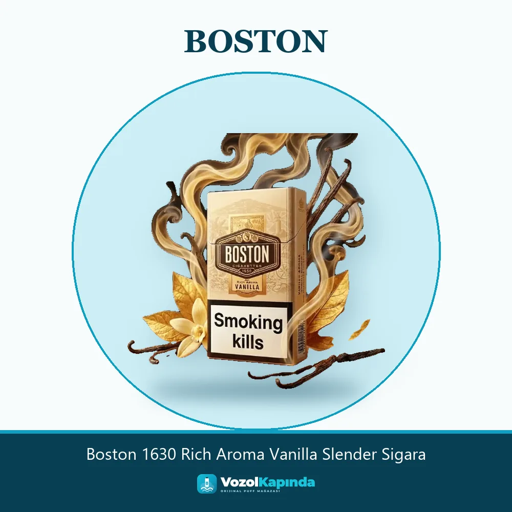 Boston 1630 Rich Aroma Vanilla Slender Sigara Özellikleri Boston 1630 Rich Aroma Vanilla Slender Sigara sipariş avantajları: kapıda ödeme ve gizli paket