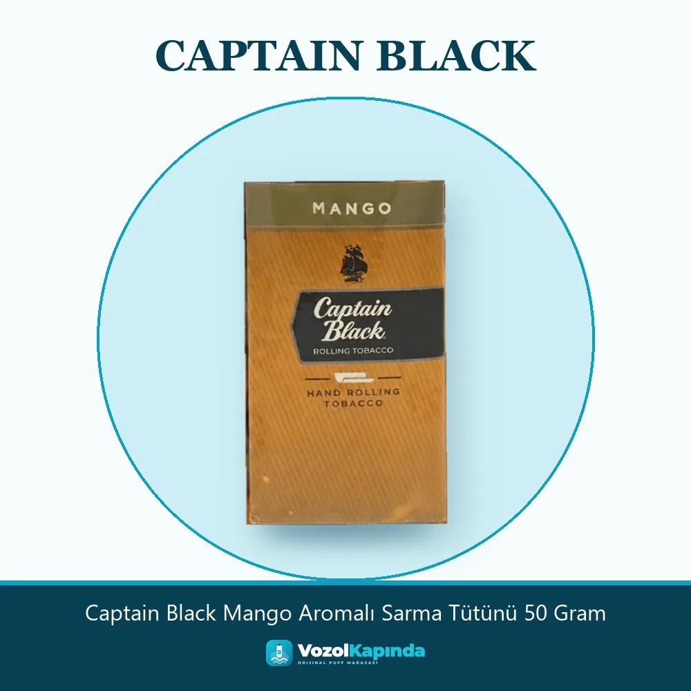Captain Black Mango Aromalı Sarma Tütünü 50 Gram Bilgi Kartı Captain Black Mango Aromalı Sarma Tütünü 50 Gram bilgi kartı, orijinal sarma tütünü