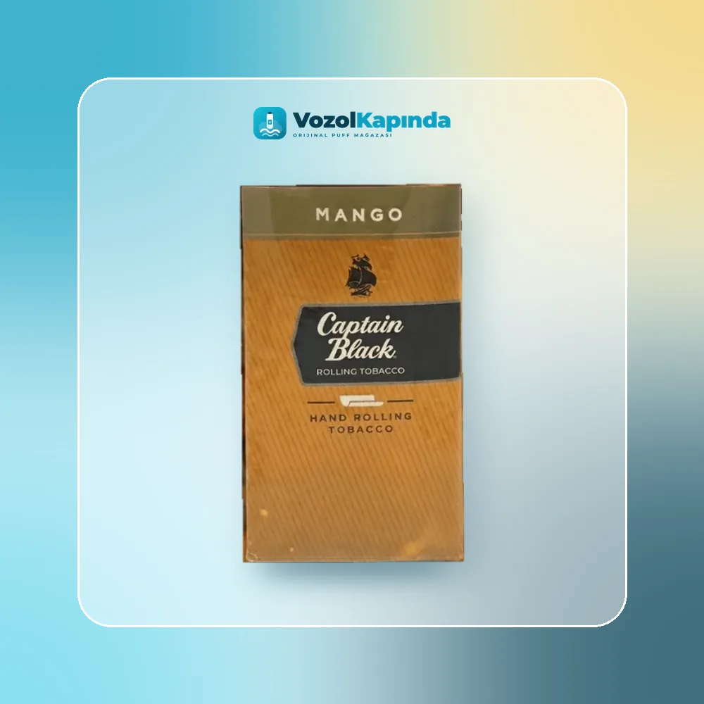Captain Black Mango Aromalı Sarma Tütünü 50 Gram Paket Görünümü Captain Black Mango Aromalı Sarma Tütünü 50 Gram paket görünümü