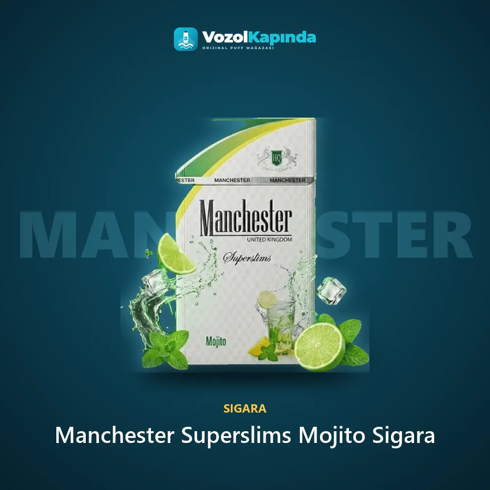 Manchester Superslims Mojito Sigara bilgi kartı, orijinal sigara