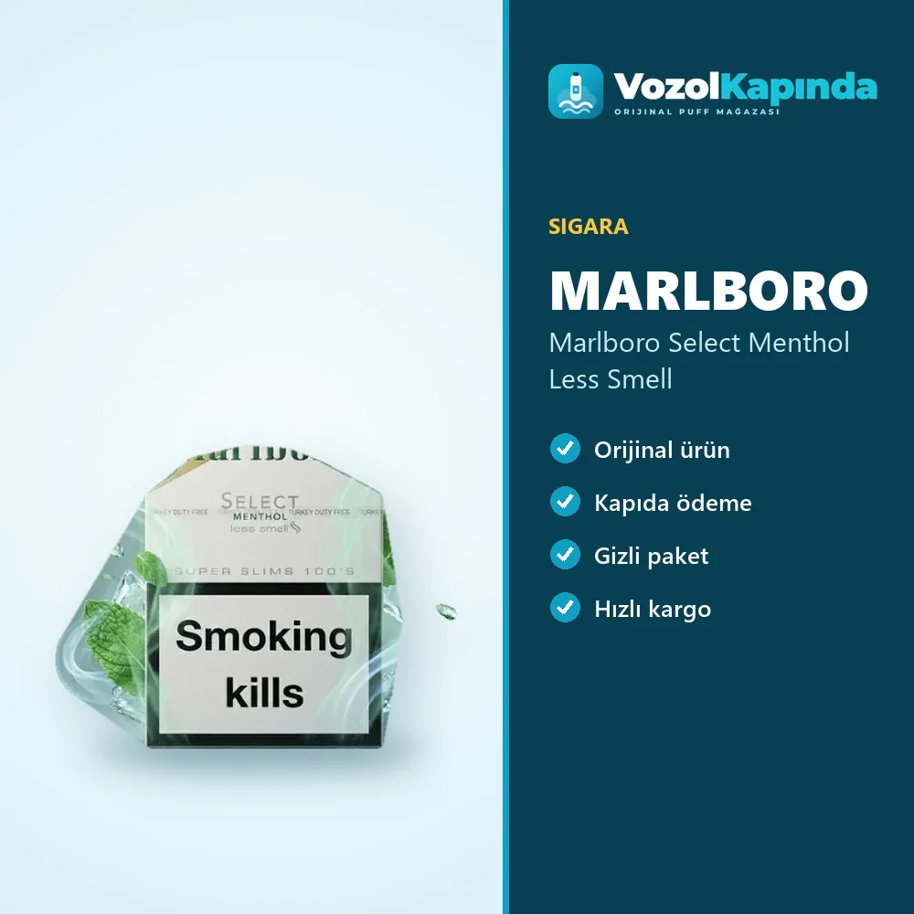 Marlboro Select Menthol Less Smell bilgi kartı, orijinal sigara